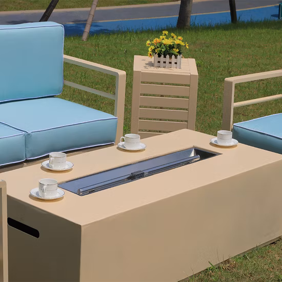 Patio Sofa with Fire Pit Table Garden Sofa Set, Sectional Furniture Set Resort Grade Furniture (5