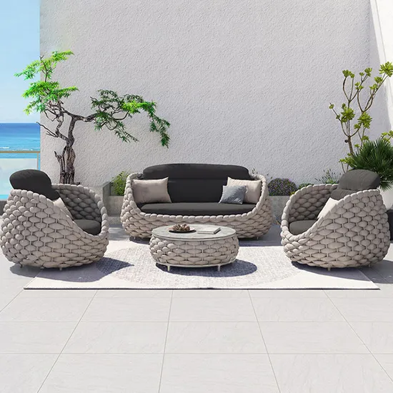 PE Rattan Garden Furniture Outdoor Patio Sofa 6 Seat