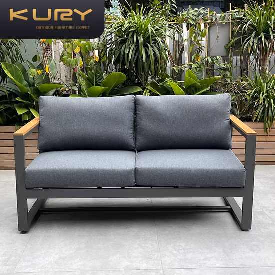 Plastic Wood Aluminum Frame Sofa Furniture Garden Outdoor Balcony Sofa