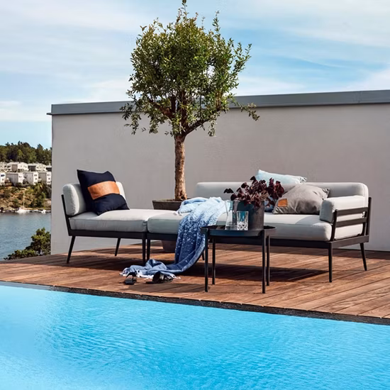 New Patio Garden Furniture Waterproof Hotel Outdoor Corner Sectional Rattan Sofa