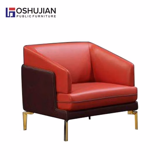 Modern Design Office Wood Sofa Office Single Sofa Multiseat PU Sofa